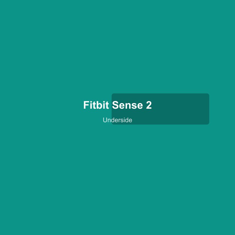 Fitbit Sense 2 underside showing sensor array including cEDA