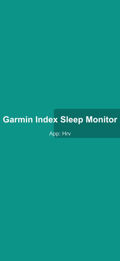 Garmin Connect HRV status view from the Index Sleep Monitor
