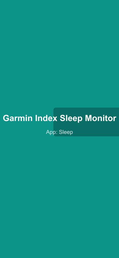 Garmin Connect app showing Index Sleep Monitor sleep stage breakdown