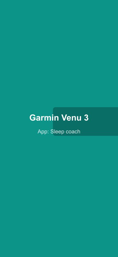 Garmin Connect showing Sleep Coach recommendations on the Venu 3
