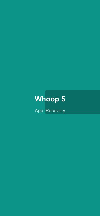 WHOOP app recovery dashboard showing daily recovery score and contributing factors